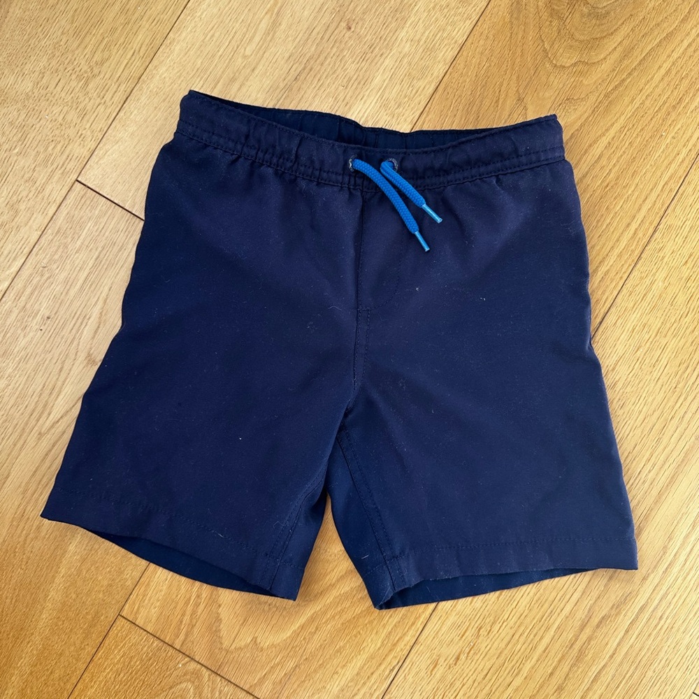 Boys Lands End Navy Swim Trunks, size 5-6